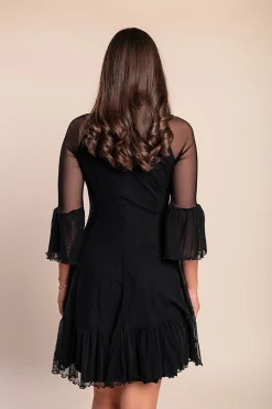 Abito corto in tulle, nero