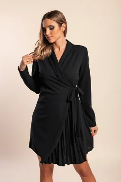Abito elegante a chiusura ad incrocio Denver, nero