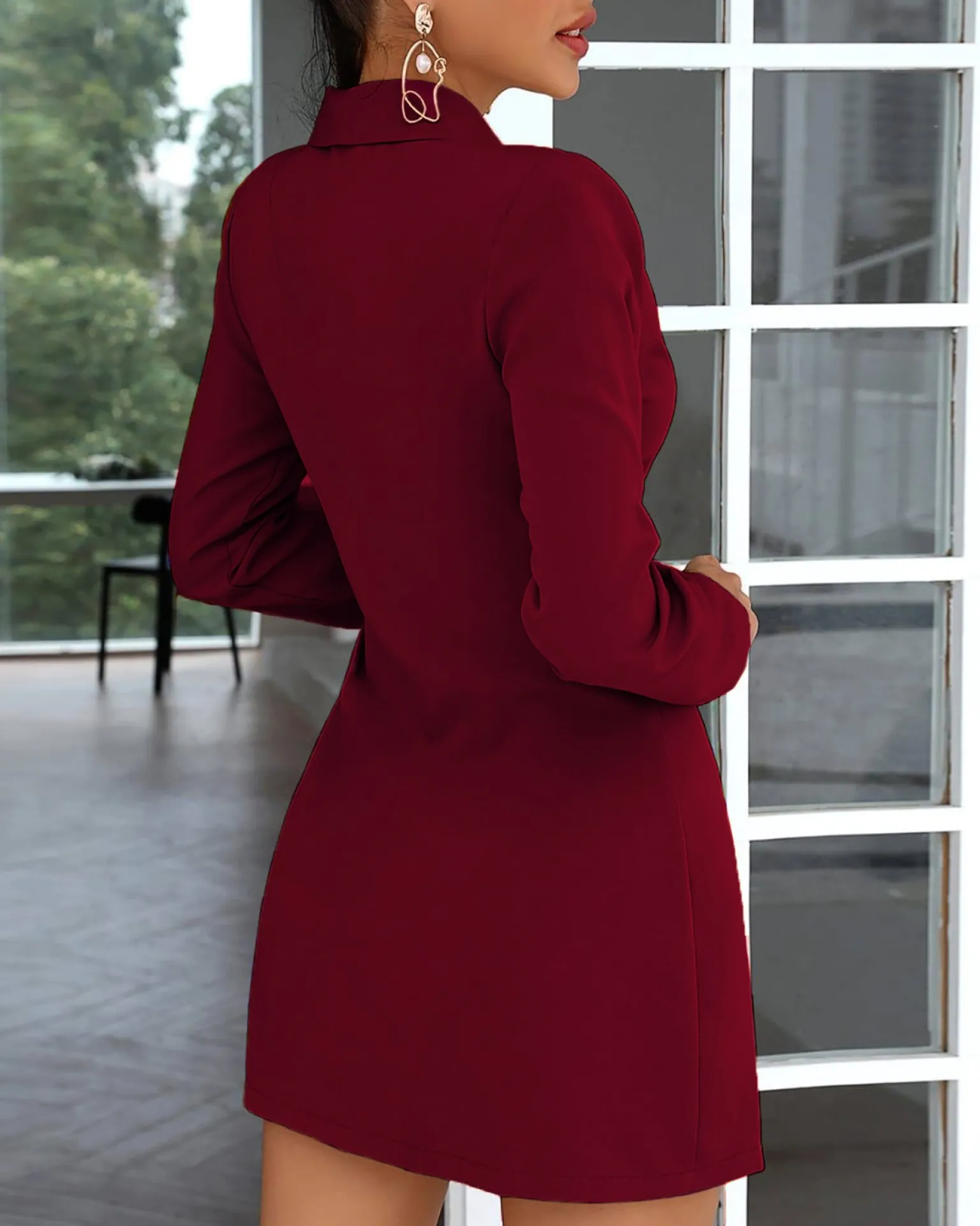 Abito elegante a chiusura ad incrocio Denver, bordo