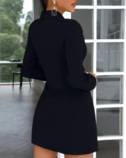 ​A​bito elegante ​a chiusura ad incrocio Denver blu scuro