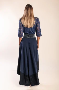 Abito elegante con pizzo Bianca, blu scuro