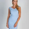 Abito elegante mini smanicato Montreal, celeste