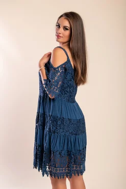 Abito in pizzo Florida, blu scuro