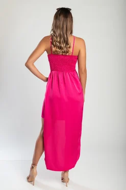 Abito lungo elegante Lezzina, fucsia