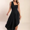 Abito lungo elegante, nero