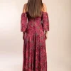 Abito maxi con stampa, multicolore