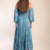 Abito maxi con stampa, multicolore
