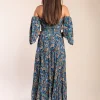 Abito maxi con stampa, multicolore