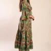 Abito maxi con stampa, verde chiaro