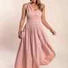 Abito maxi elegante, rosa chiaro