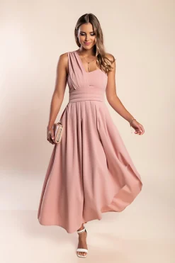 Abito maxi elegante, rosa chiaro