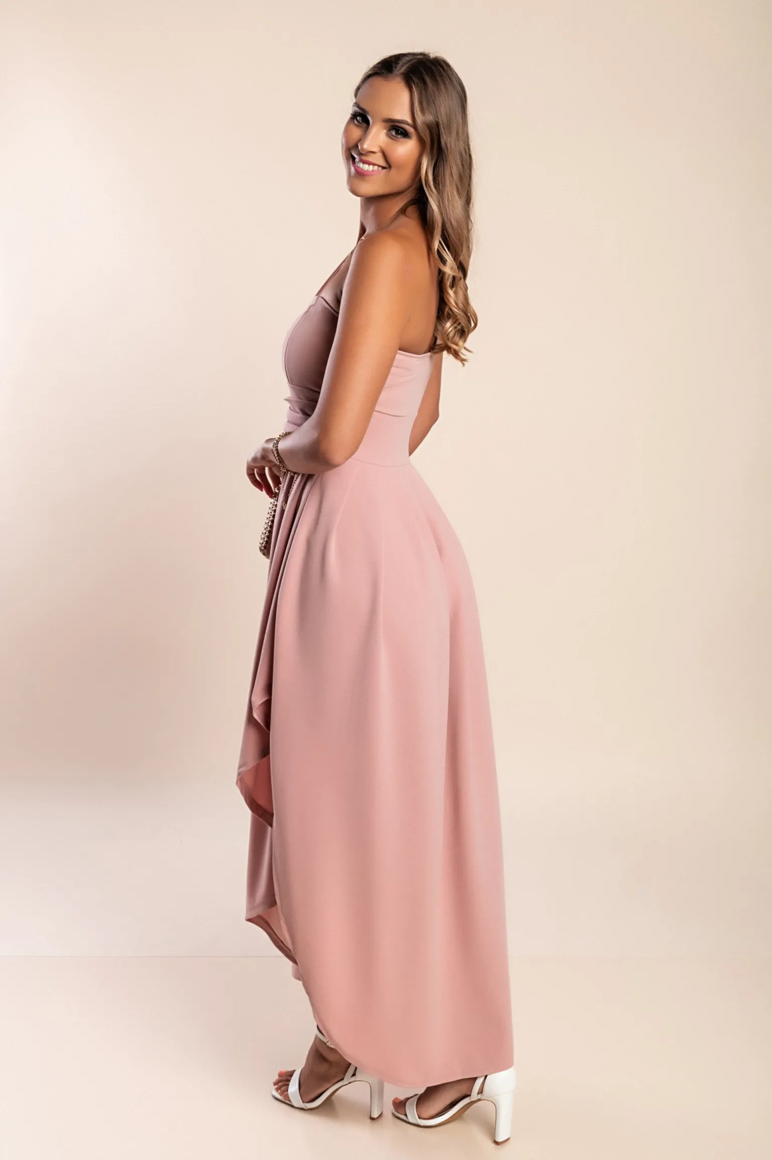 Abito maxi elegante, rosa chiaro