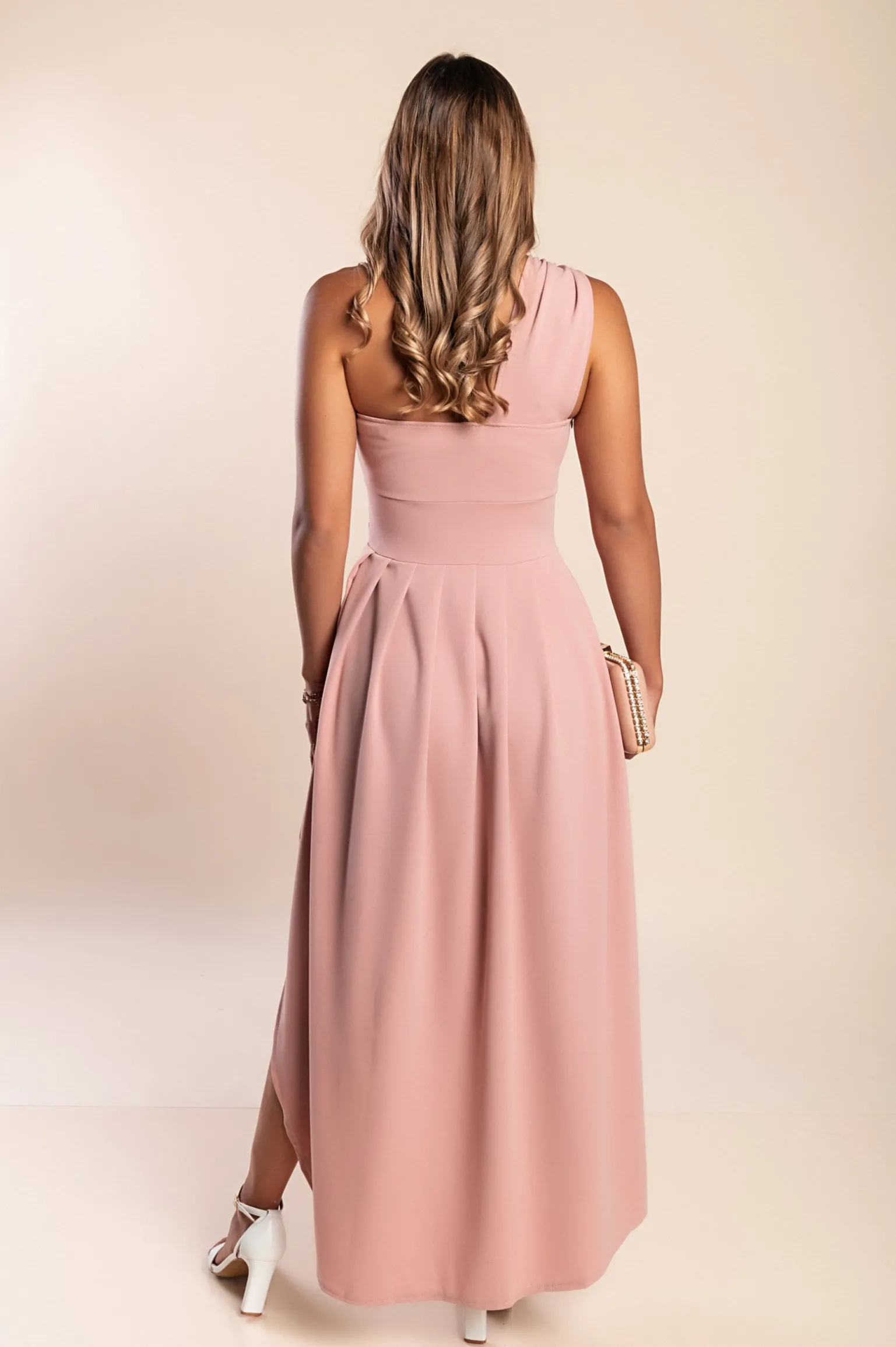 Abito maxi elegante, rosa chiaro