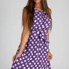 Abito midi con stampa pois Moulisha, lila