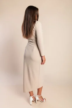 Abito midi elegante con maniche a 3/4 Brynlee, beige