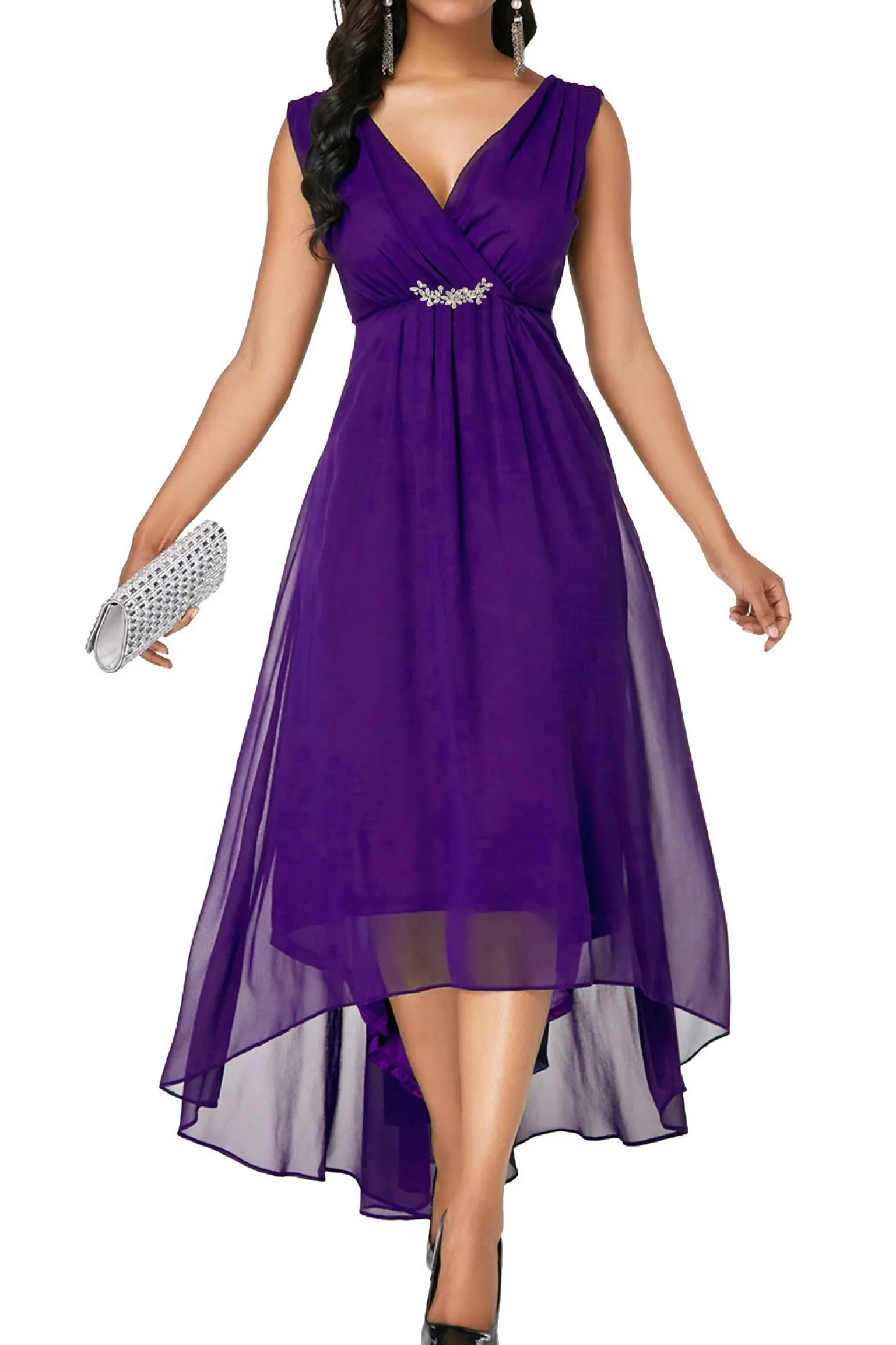 Abito midi elegante Graciana, viola