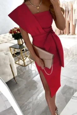 Abito midi elegante  Triona, rosso