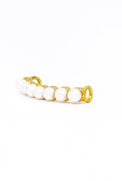 Accessorio per scarpe con perle decorative, colore oro