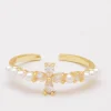 Anello con perle finte, ART569, colore oro