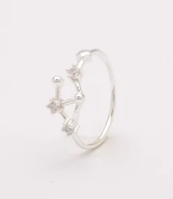 Anello in argento con diamanti decorativi, ART502 LIBRA, colore argento