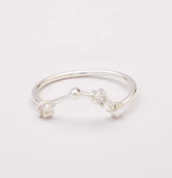 Anello in argento con diamanti decorativi, ART503 - ACQUARIO, colore argento
