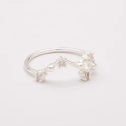 Anello in argento con diamanti decorativi, ART497 - VIRGO, colore argento