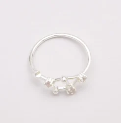 Anello in argento con diamanti decorativi, ART502 LIBRA, colore argento