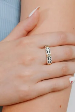Anello stampato, ART2219, bianco