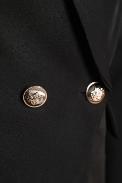 Blazer con bottoni decorativi, nero