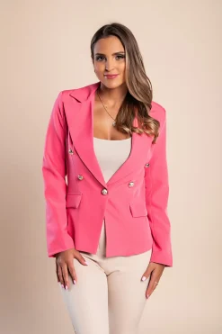 Blazer con colletto classico, fucsia