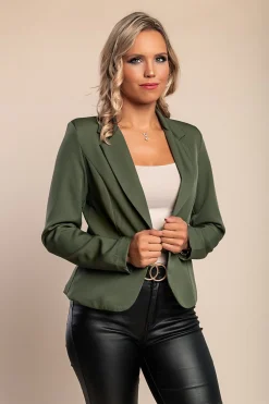 Blazer con colletto classico Softina, oliva