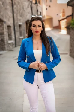 Blazer con colletto classico, blu