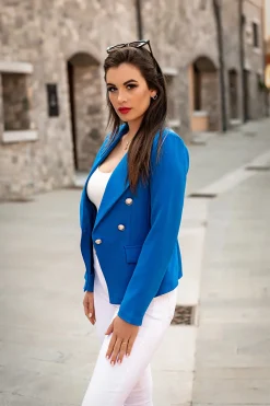 Blazer con colletto classico, blu