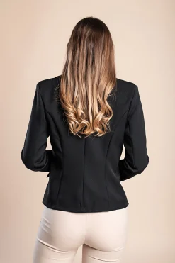 Blazer con colletto classico, nero