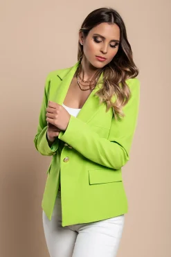 Blazer con collo classico, verde