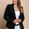 Blazer con collo classico, nero