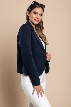 Blazer con collo classico Softina, blu scuro
