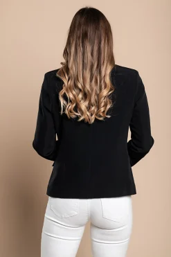 Blazer con collo classico, nero