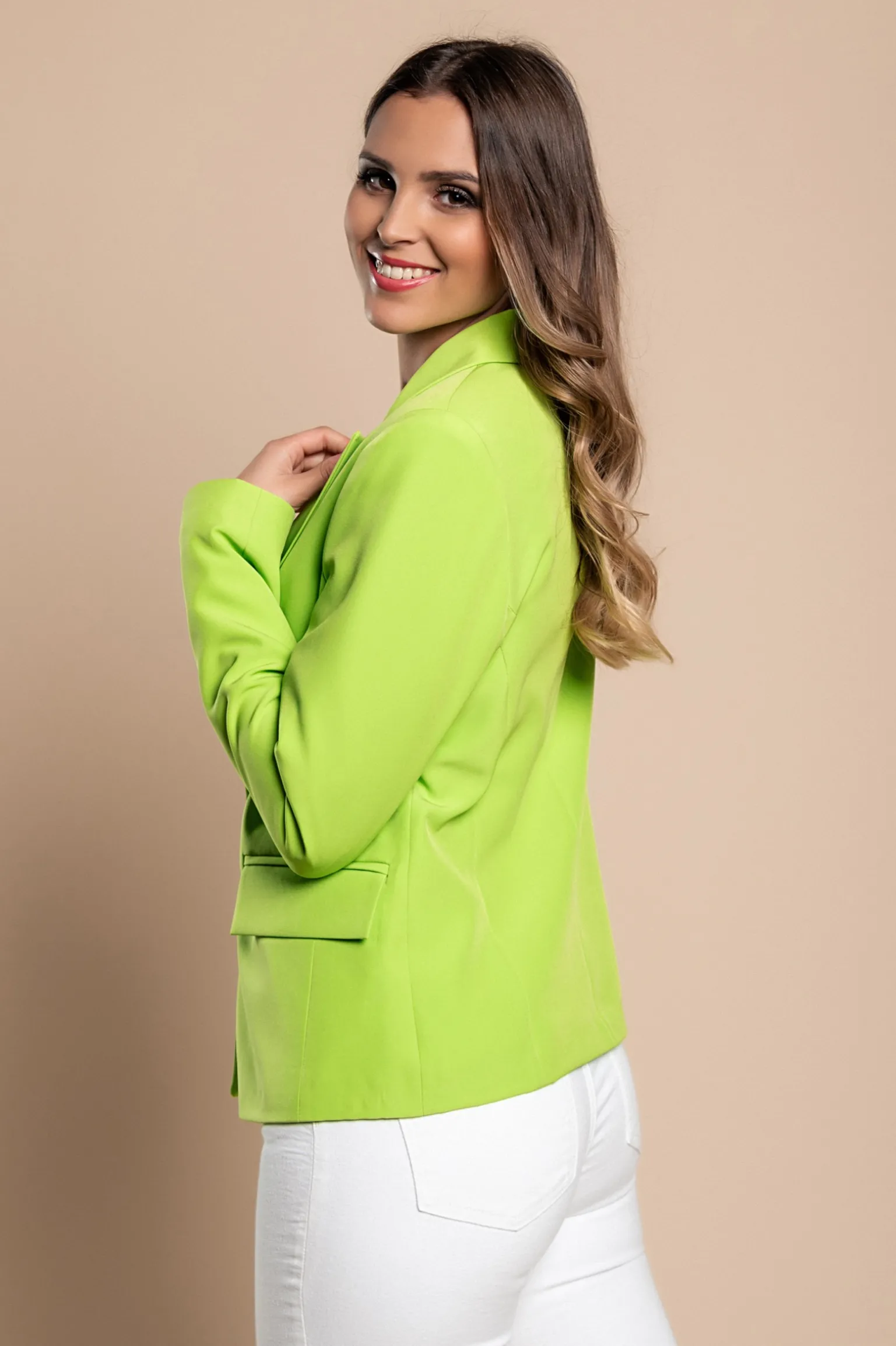 Blazer con collo classico, verde
