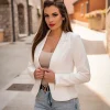 Blazer con scollo classico Softina, bianco