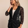 Blazer in pizzo, nero