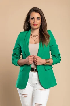 Blazer lungo con scollatura classica Turina, verde