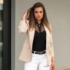 Blazer lungo con scollatura classica Turina, beige