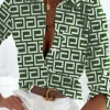 Blusa elegante con stampa geometrica Lavlenta, verde