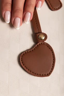 Borsa a mano in combinazione bicolore, bianco
