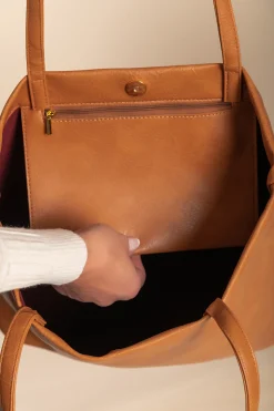 Borsa a mano più grande, marrone