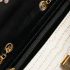 Borsa a mano stampa coccodrillo, bianco-oro