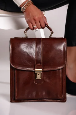 Borsa in pelle naturale Afrodita, marrone