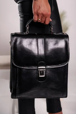 Borsa in pelle naturale Afrodita, nera