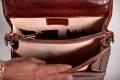 Borsa in pelle naturale Afrodita, marrone